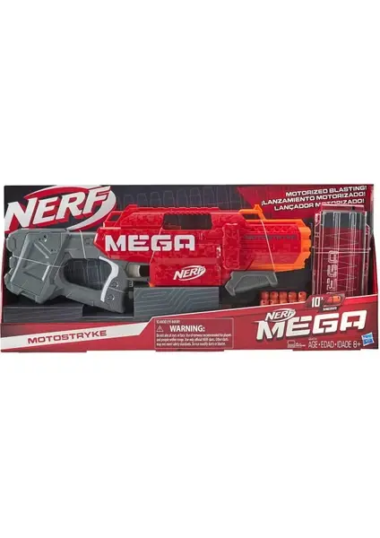 Nerf Mega Motostryke Dart Tabancası 10’lu – Motorlu Nerf Mega Blaster 10 Dart Şarjörlü