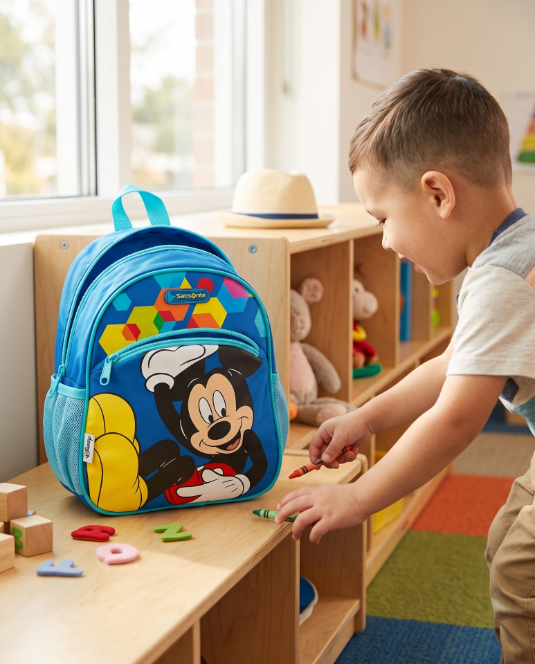 Samsonite Mickey Mouse Çocuk Sırt Çantası Disney Lisanslı Kreş ve Anaokulu Çantası 7 Litre Mavi