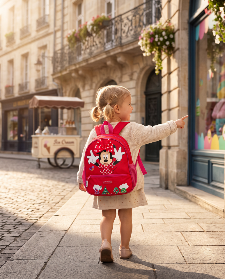 Samsonite Minnie Mouse Çocuk Sırt Çantası Disney Lisanslı Kreş ve Anaokulu Çantası 7 Litre Kırmızı