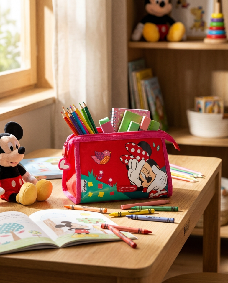 Samsonite Mickey Mouse Kalem Kutusu Kırmızı – Lisanslı Disney Çok Amaçlı Çocuk Kalem Çantası